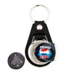 Fournitures de porte-clé en peau synthétique avec jeton caddie MD-25 CARRO